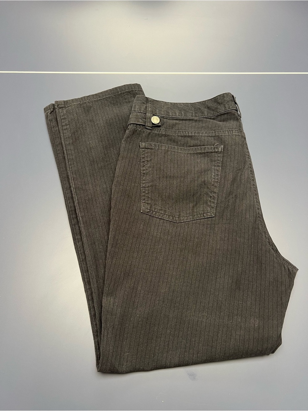 Kenneth Cole Men's Charcoal Ribbed Corduroy Pants